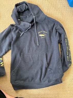 Salty Crew charcoal hoodie with yellow logo